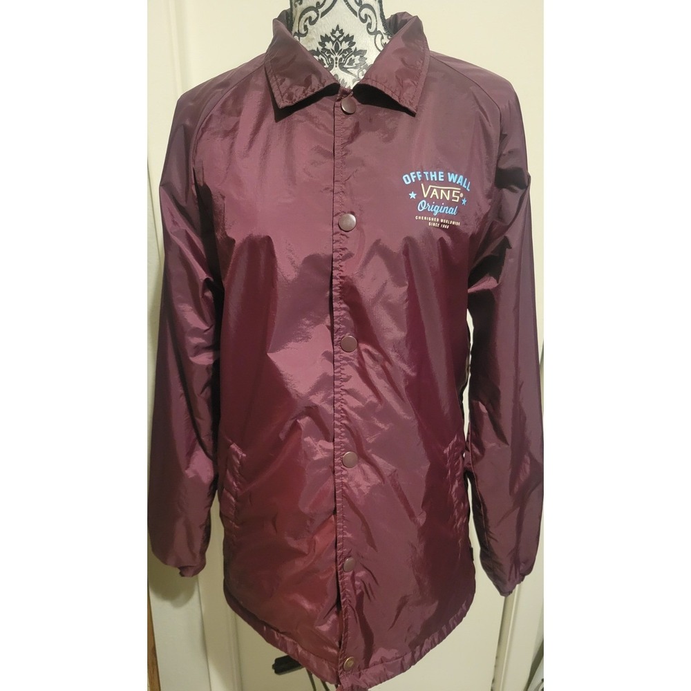 VANS OFF THE WALL SKATE SKATER WINDBREAKER JACKET Sz Mens Large Purple